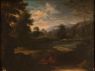 Dughet - Paesaggio con tre figure, 1648 - 1650