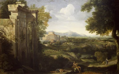 Paesaggio italiano con rovine