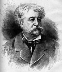 Ritratto di Jules Noriac (1827-1882) scrittore, critico e giornalista francese. Incisione di G. Vuillier in "Le Monde Illustré" n.1332 del 7 ottobre