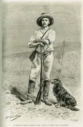 Ritratto del viaggiatore autore Carl Lumholtz (incisione)
