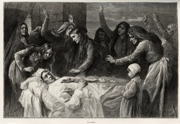 Il vocero, canto funebre corso che invoca vendetta. Incisione e storia La Corse di Gaston Vuillier, in Le tour du monde, nouveau journal des voyages, sotto la direzione di Edouard Charton