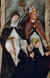 Santa Caterina da Siena, San Nicola di Bari e due offerenti in ginocchio
