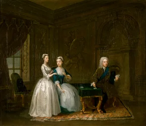 Ritratto di John, 2° Duca di Montagu, sua Moglie e la loro Figlia Minore, c1730