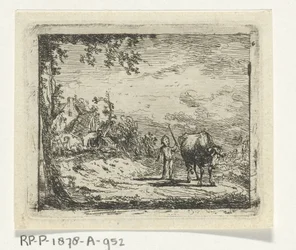 Paesaggio con putto e mucca