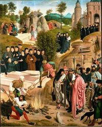 Il destino delle ossa di San Giovanni Battista (dipinto su legno di quercia)