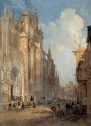 Cattedrale di Siviglia sul lato dei gradini