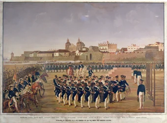 La fucilazione di Pantaleon German de Ribon e dei suoi 8 compagni a Cartagena il 24 febbraio 1816