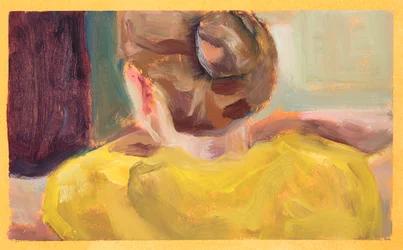 Ponticello giallo (olio su carta)