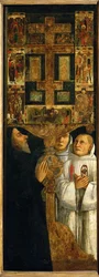 Il cardinale Bessarione con due padri della Scuola della Carità alla porta dell