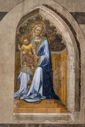 Madonna in trono con Bambino e angeli, di Gentile da Fabriano