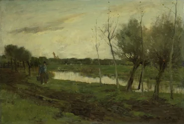 Paesaggio con un canale
