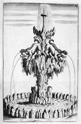 Fontana con design di cane, 1664
