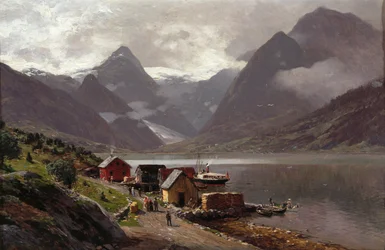 Il fiordo di Fjærlands visto da Mundal