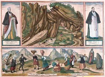 La Sierra di Biscaia di Adrianos, Gascona, Spagna - in "Civitates Orbis Terrarum" di Georg Braun, Colonia 1617