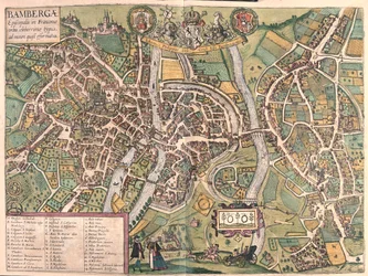 Bambergen, Germania - in "Civitates Orbis Terrarum" di Georg Braun, Colonia 1617