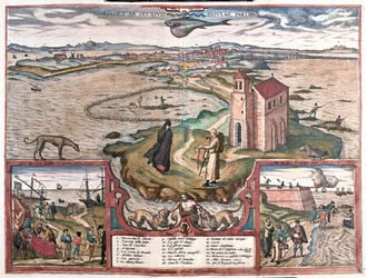 Cadice, Spagna - in "Civitates Orbis Terrarum" di Georg Braun, Colonia 1617