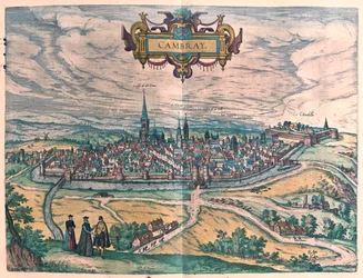 Cambrai, Francia - in "Civitates Orbis Terrarum" di Georg Braun, Colonia 1617