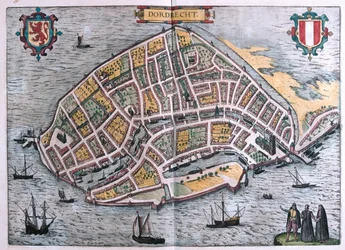 Dordrecht, Paesi Bassi - in "Civitates Orbis Terrarum" di Georg Braun, Colonia 1617