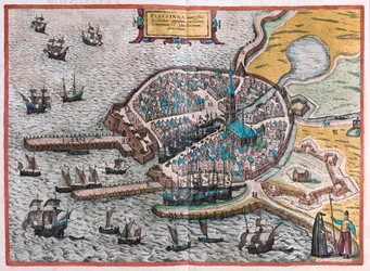 Flenish, Belgio - in "Civitates Orbis Terrarum" di Georg Braun, Colonia 1617