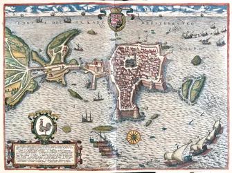 Gallipoli, Italia - in "Civitates Orbis Terrarum" di Georg Braun, Colonia 1617