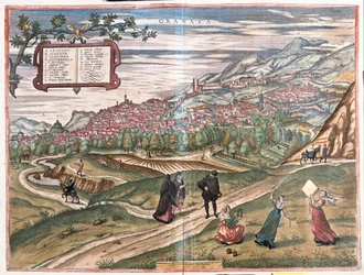 Granada, Spagna - in "Civitates Orbis Terrarum" di Georg Braun, Colonia 1617