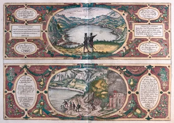 Grotta della Sibilla - Ostia - Agnano, Italia in "Civitates Orbis Terrarum" di Georg Braun, Colonia 1617