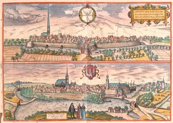 Krempe, Rendsburg, Germania - in "Civitates Orbis Terrarum" di Georg Braun, Colonia 1617