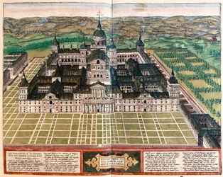Monastero (palazzo del re Filippo II), Spagna - in "Civitates Orbis Terrarum" di Georg Braun, Colonia 1617