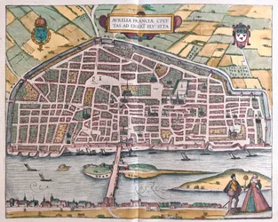 Orleans - Francia, in "Civitates Orbis Terrarum" di Georg Braun, Colonia 1617