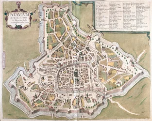 Padova, Italia - in "Civitates Orbis Terrarum" di Georg Braun, Colonia 1617