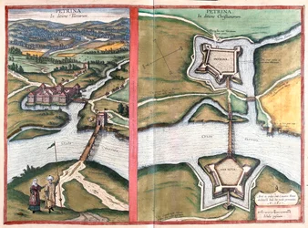 Petrinja, Croazia - in "Civitates Orbis Terrarum" di Georg Braun, Colonia 1617
