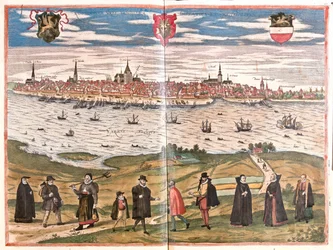 Rostock, Germania - in "Civitates Orbis Terrarum" di Georg Braun, Colonia 1617