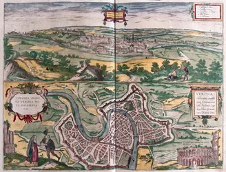 Verona, Italia - in "Civitates Orbis Terrarum" di6 Georg Braun, Colonia 1617