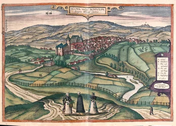 Zschopau, Germania - in "Civitates Orbis Terrarum" di Georg Braun, Colonia 1617