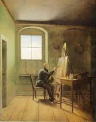 Tedesco: Caspar David Friedrich nel suo studio Caspar David Friedrich nel suo studio (1811)