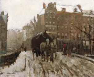 Ponte sul canale Singel presso Paleisstraat, Amsterdam, c.1895-1900