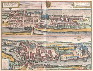 Husum, Germania, illustrazione da Civitates Orbis Terrarum