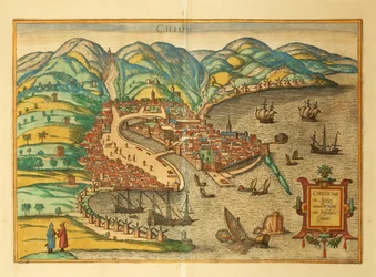 Chios dal Civitates Orbis Terrarum di Georg Braun