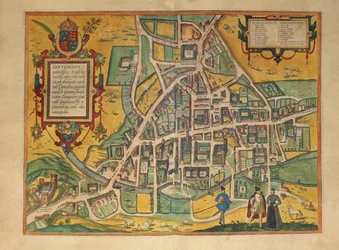 Mappa di Cambridge da Civitates Orbis Terrarum di Georg Braun