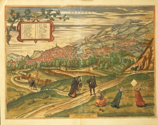 Mappa di Granada dal Civitates Orbis Terrarum di Georg Braun