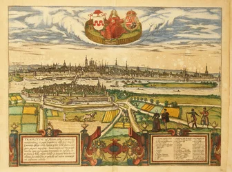 Mappa di Maastricht dal Civitates Orbis Terrarum di Georg Braun