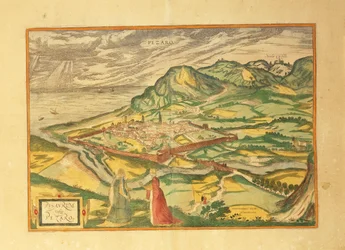 Mappa di Pesaro da Civitates Orbis Terrarum