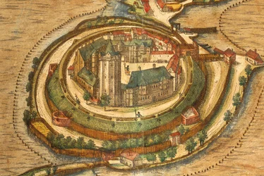 Mappa di Ratzeburg da Civitates Orbis Terrarum di Georg Braun