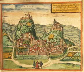 Mappa di Sion da Civitates Orbis Terrarum
