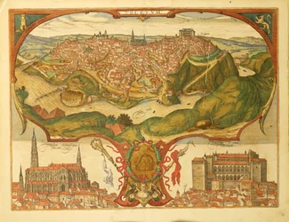 Mappa di Toledo da Civitates Orbis Terrarum di Georg Braun