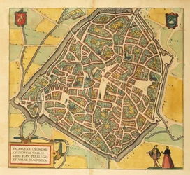 Mappa di Valenciennes da Civitates Orbis Terrarum di Georg Braun