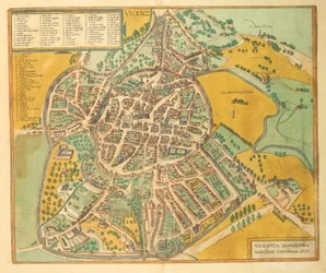 Mappa di Vicenza da Civitates Orbis Terrarum di Georg Braun