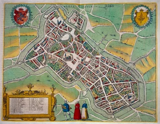 Mappa della città di Lille da "Civitates Orbis Terrarum" di Georg Braun (1541-1622) e Frans Hogenberg (1535-1590) Circa 1572-1617. Parigi, B.N.