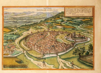 Novara da Civitates Orbis Terrarum di Georg Braun