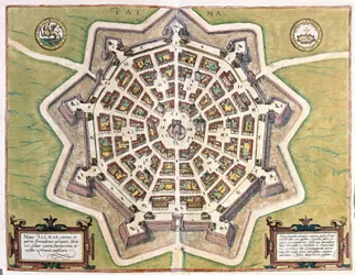 Palmanova, provincia di Udine, Italia (incisione)